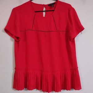 Banana Republic Factory Store Women red Short Sleeve Blouse S Petites